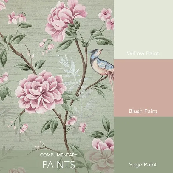 Floral Trail Wallpaper - Sage