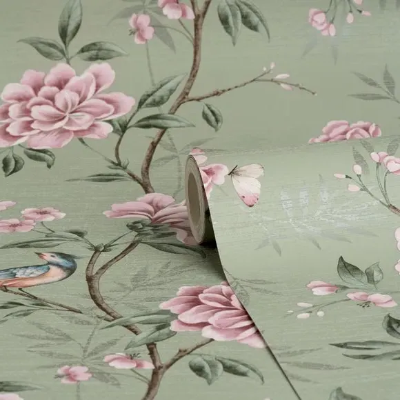 Floral Trail Wallpaper - Sage