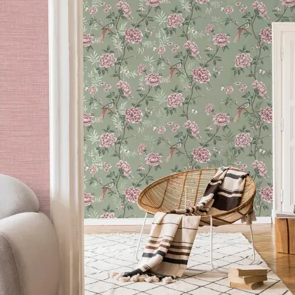 Floral Trail Wallpaper - Sage