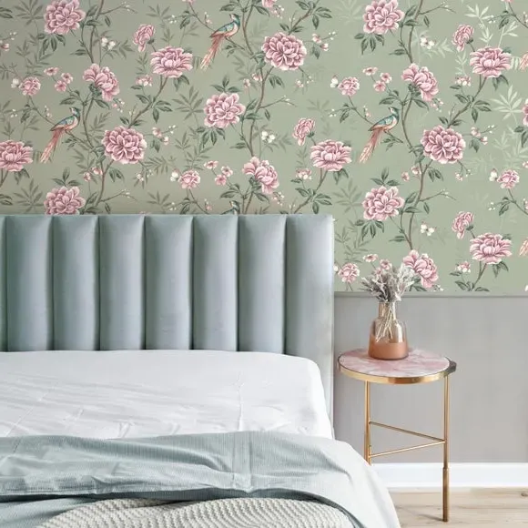 Floral Trail Wallpaper - Sage