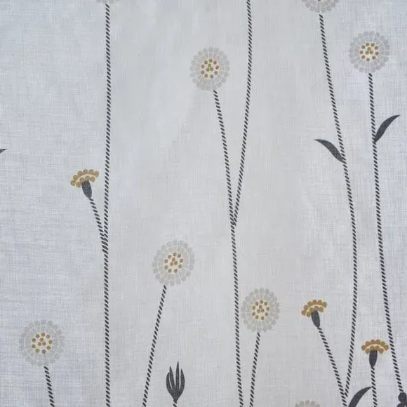 Floral Voile Panel with Hidden Tab Top - Ochre
