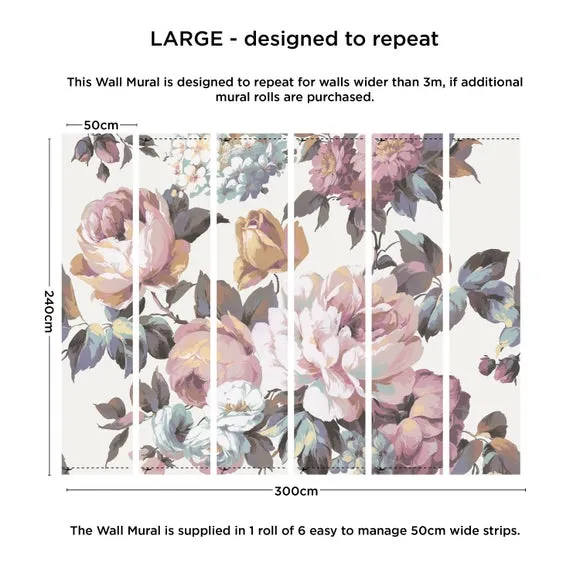 Floral Wall Mural - Pink