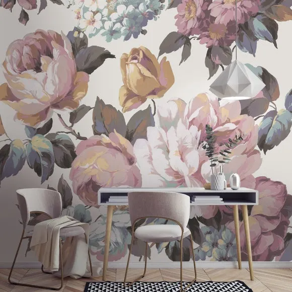 Floral Wall Mural - Pink