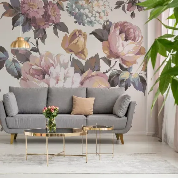 Floral Wall Mural - Pink