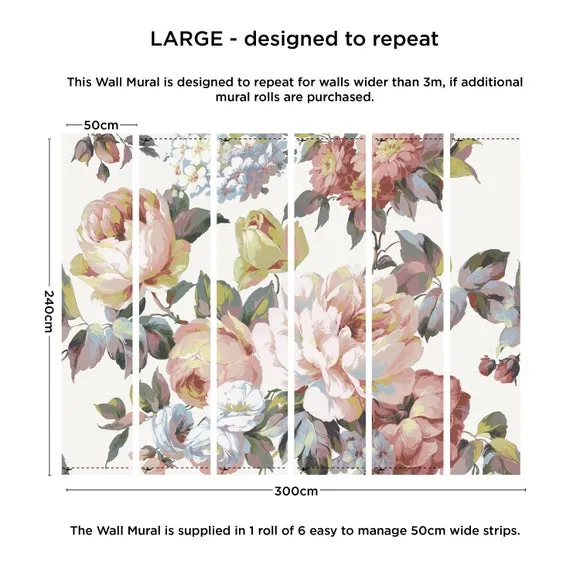 Floral Wall Mural - Terracotta