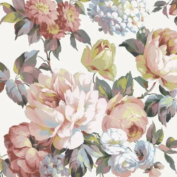 Floral Wall Mural - Terracotta