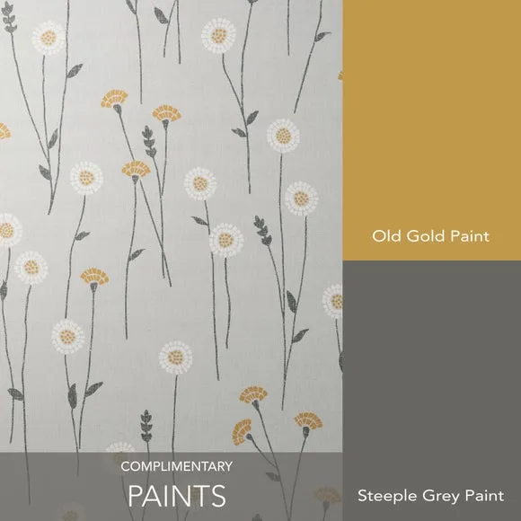 Floral Wallpaper - Ochre, Matt Finish