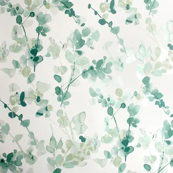 Floral Wallpaper with Matt Finish - Green