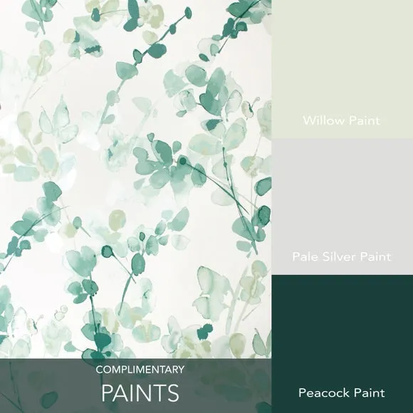 Floral Wallpaper with Matt Finish - Green