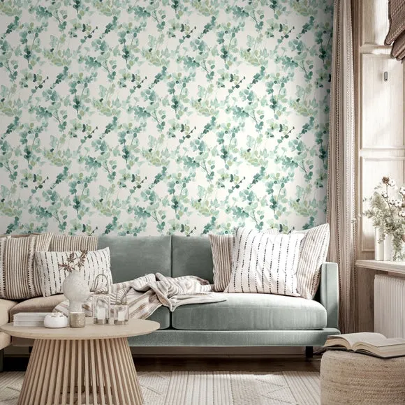 Floral Wallpaper with Matt Finish - Green image
