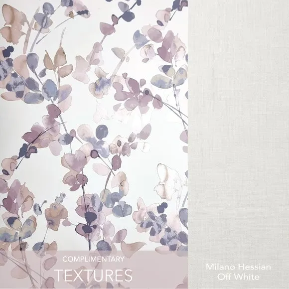 Floral Wallpaper with Matt Finish - Purple