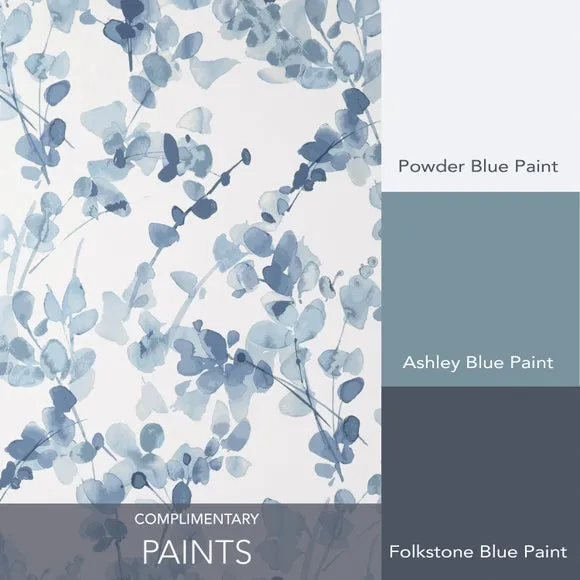 Floral Wallpaper with Matt Finish - Teal