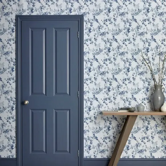 Floral Wallpaper with Matt Finish - Teal