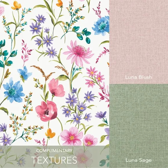 Floral Wallpaper with Matte Finish - Multicolor