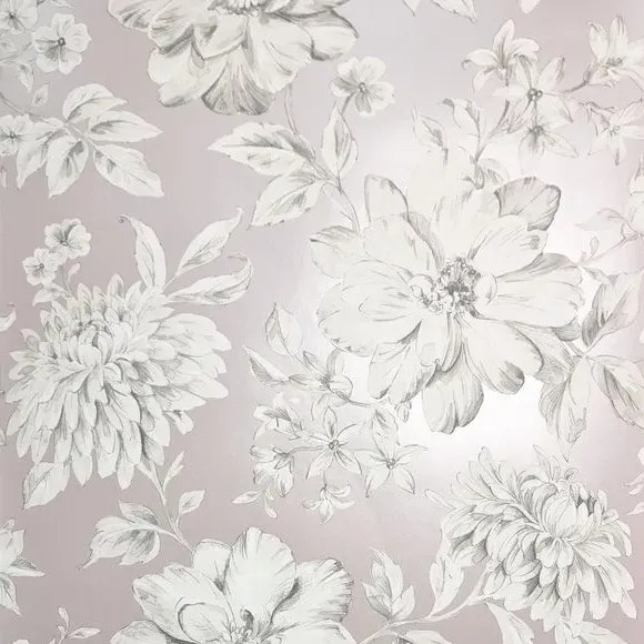 Floral Wallpaper with Mica Backing - Pink