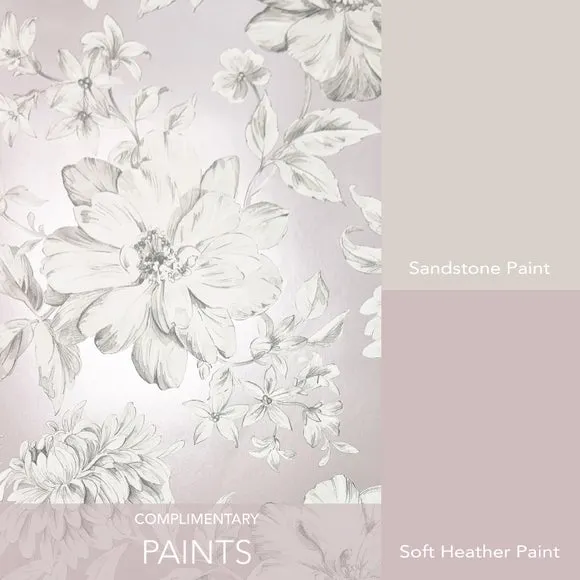 Floral Wallpaper with Mica Backing - Pink