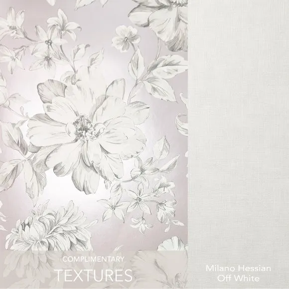 Floral Wallpaper with Mica Backing - Pink