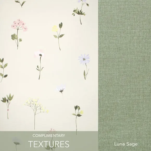 Floral Wallpaper with Smooth Finish - White