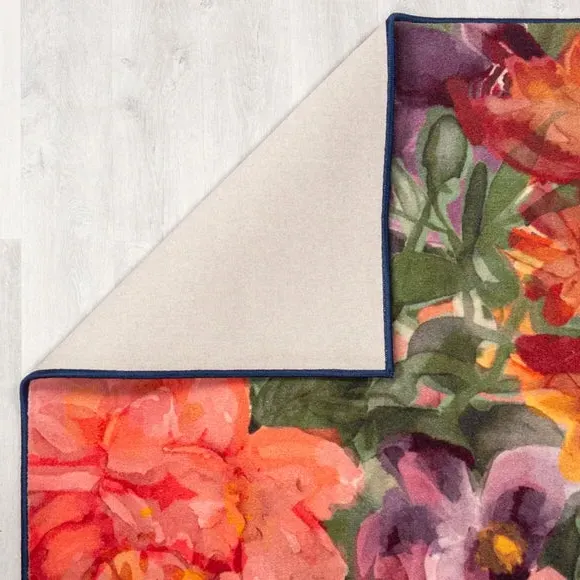Floral Wool Rug - Multicoloured, Wool Blend