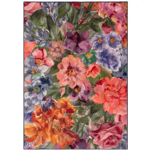Floral Wool Rug - Multicoloured, Wool Blend