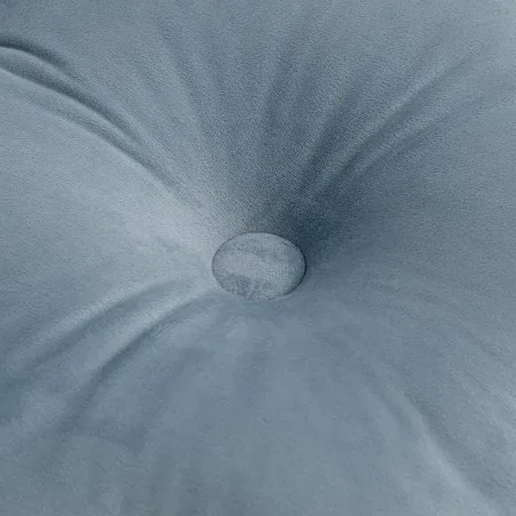 Flower Cushion with Button - Blue, Velvet