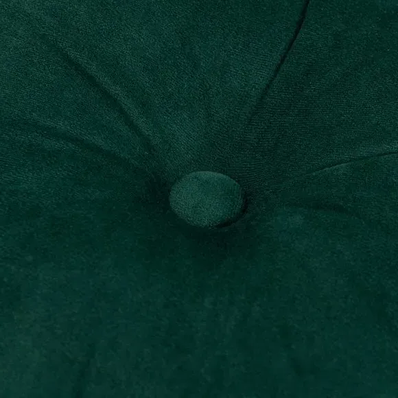 Flower Cushion with Button - Green, Velvet