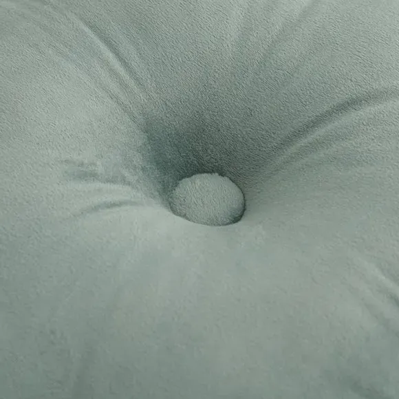 Flower Cushion with Button - Sage, Velvet