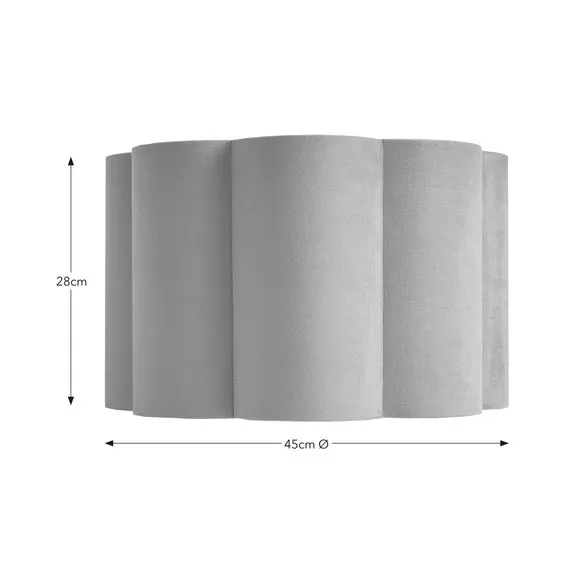 Flower-Shaped Drum Lamp Shade - Coral, Velvet