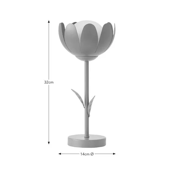 Flower Table Lamp with Switch - Rhubarb, Iron