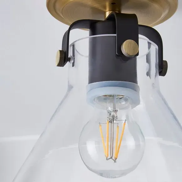Flush Ceiling Light Dimmable - Antique Brass