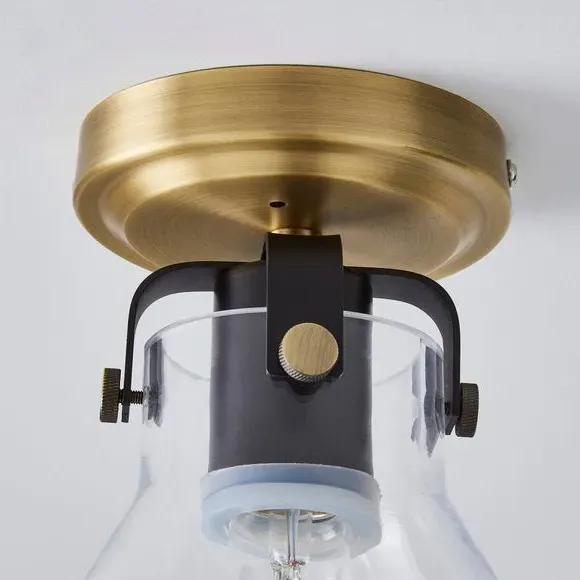 Flush Ceiling Light Dimmable - Antique Brass