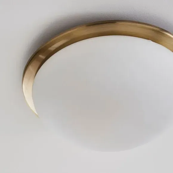 Flush Ceiling Light Dimmable - Antique Brass