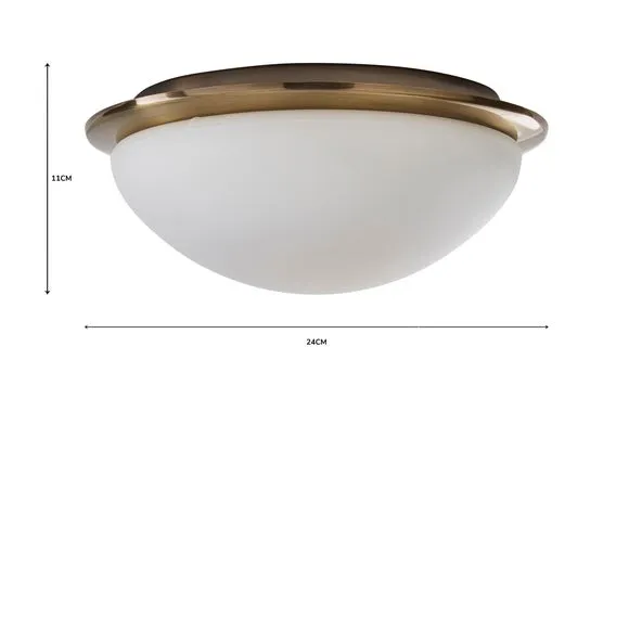 Flush Ceiling Light Dimmable - Antique Brass