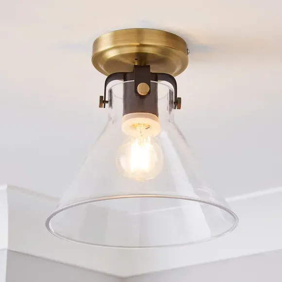 Flush Ceiling Light Dimmable - Antique Brass image