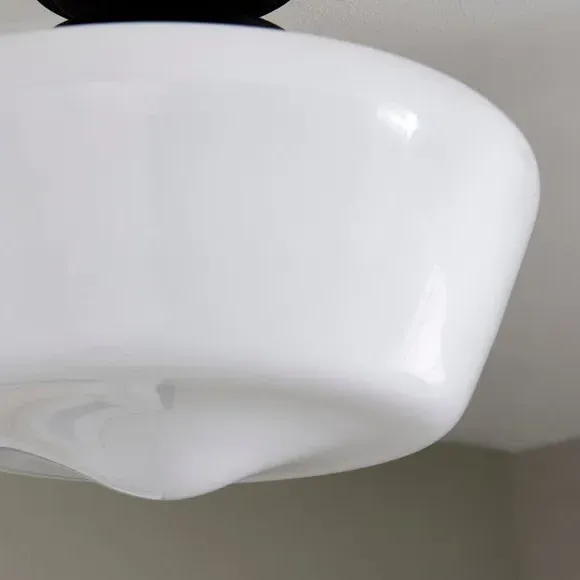Flush Ceiling Light Dimmable - Black, Glass