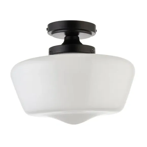 Flush Ceiling Light Dimmable - Black, Glass