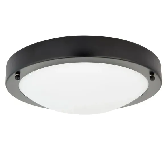 Flush Ceiling Light Dimmable - Black, Glass