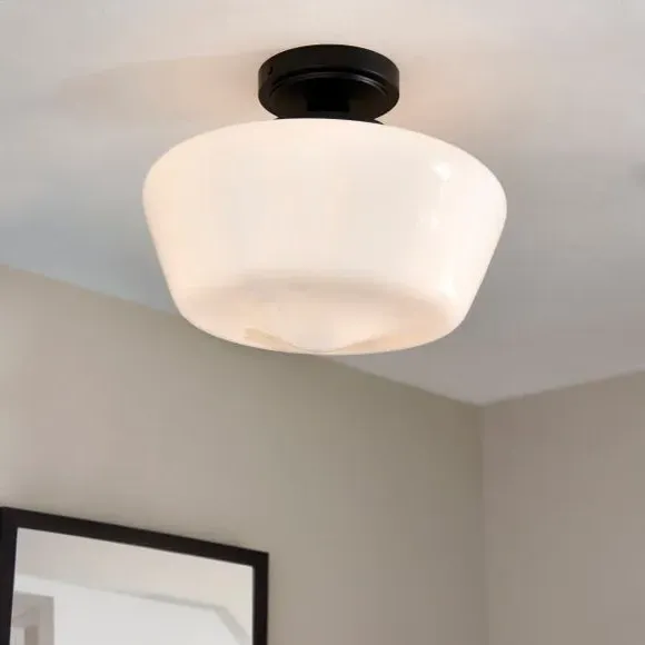 Flush Ceiling Light Dimmable - Black, Glass image