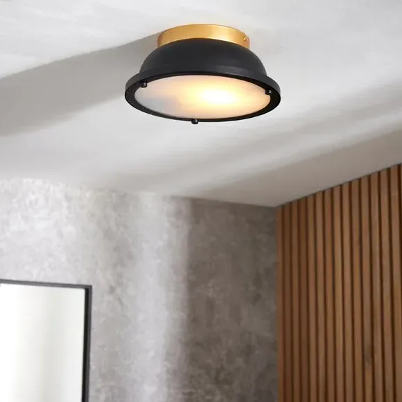 Flush Ceiling Light Dimmable - Black, Steel image