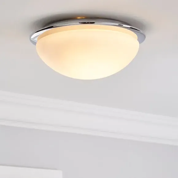 Flush Ceiling Light Dimmable - Chrome, Glass