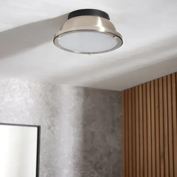 Flush Ceiling Light Dimmable - Chrome, Steel