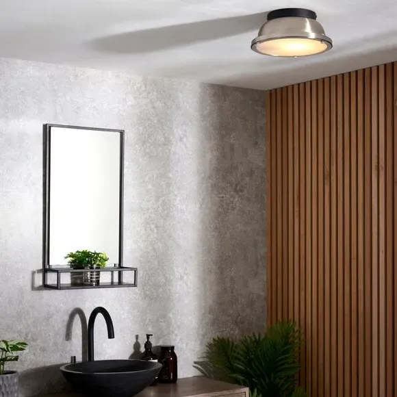 Flush Ceiling Light Dimmable - Chrome, Steel