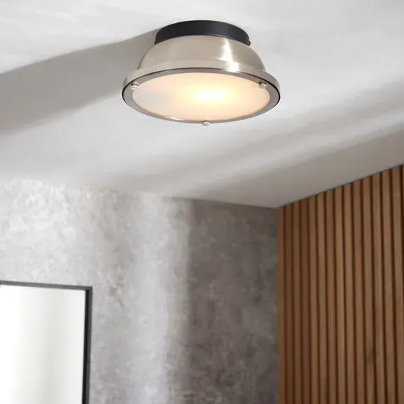 Flush Ceiling Light Dimmable - Chrome, Steel