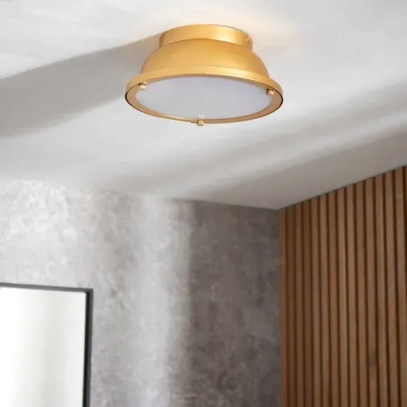 Flush Ceiling Light Dimmable - Gold, Steel