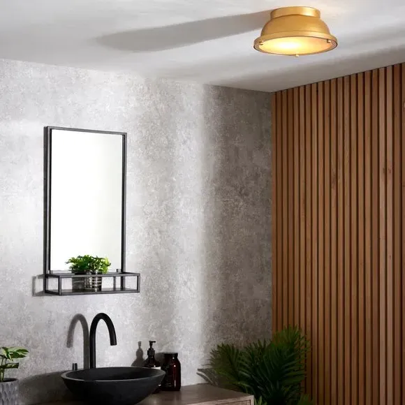 Flush Ceiling Light Dimmable - Gold, Steel