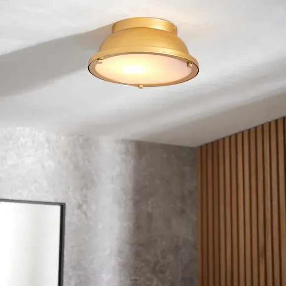 Flush Ceiling Light Dimmable - Gold, Steel