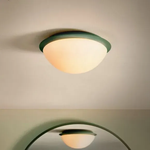 Flush Ceiling Light Dimmable - Jade Mist, Glass
