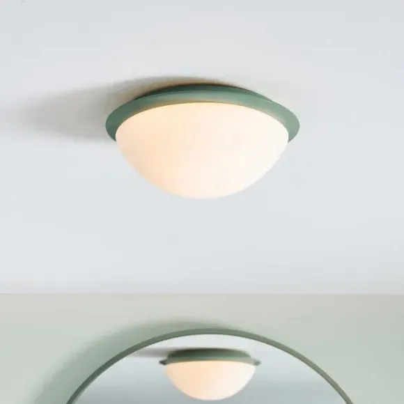 Flush Ceiling Light Dimmable - Jade Mist, Glass