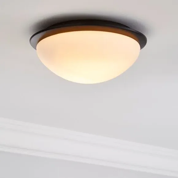 Flush Ceiling Light Dimmable - Matt Black