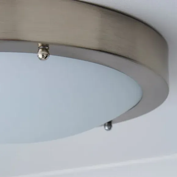 Flush Ceiling Light Dimmable - Silver, Glass